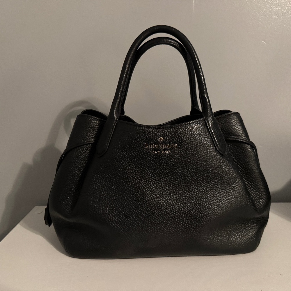Kate Spade black pebbled leather satchel